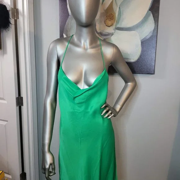 Zara Cowl Neck Satin Slip Dress - Picture 1 of 6